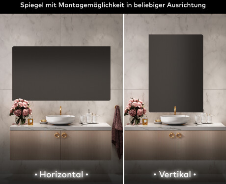Abgerundet Wandspiegel mit Rahmen L201 #2