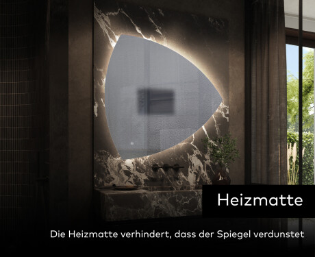 Unregelmäßiger asymmetrischer Spiegel mit LED Beleuchtung T221 #9